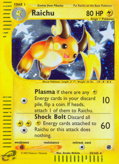 Raichu, Expedition Base Set #25, Pokémon TCG card