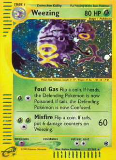 Weezing, Expedition Base Set #32, Pokémon TCG card