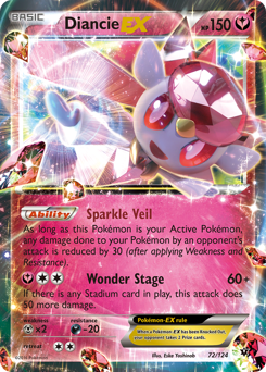 Diancie-EX, Fates Collide #72, Pokémon TCG card