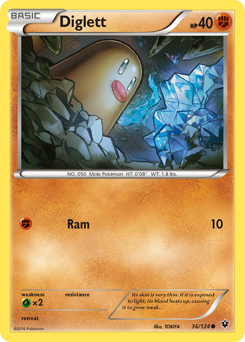 Diglett, Fates Collide #36, Pokémon TCG card