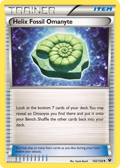 Helix Fossil Omanyte, Fates Collide #102, Pokémon TCG card
