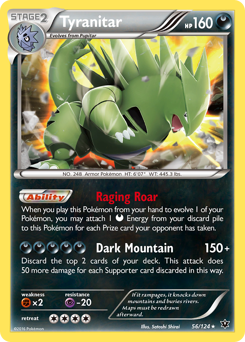 Tyranitar, Fates Collide #56, Pokémon TCG card