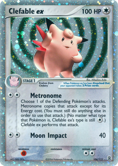 Clefable ex, FireRed & LeafGreen #106, Pokémon TCG card