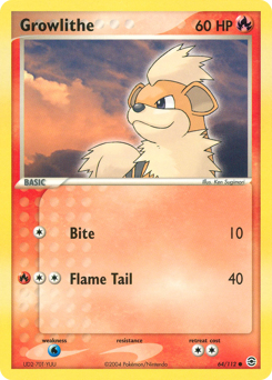 Growlithe, FireRed & LeafGreen #64, Pokémon TCG card