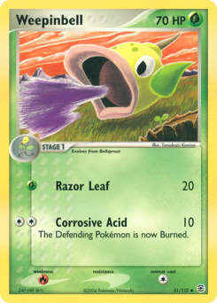 Weepinbell, FireRed & LeafGreen #51, Pokémon TCG card