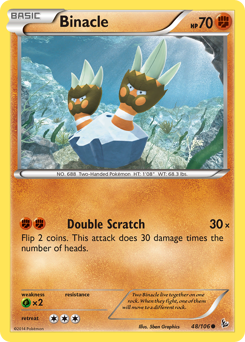 Binacle, Flashfire #48, Pokémon TCG card