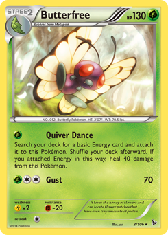 Butterfree, Flashfire #3, Pokémon TCG card