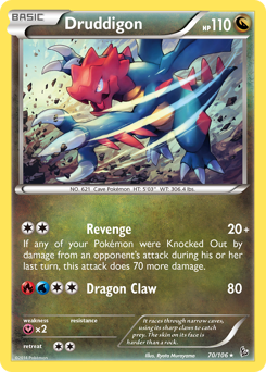 Druddigon, Flashfire #70, Pokémon TCG card
