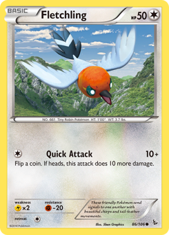 Fletchling, Flashfire #86, Pokémon TCG card
