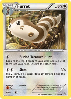 Furret, Flashfire #82, Pokémon TCG card