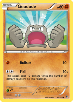 Geodude, Flashfire #45, Pokémon TCG card