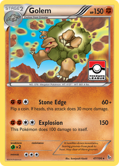 Golem, Flashfire #47, Pokémon TCG card