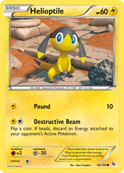 Helioptile, Flashfire #36, Pokémon TCG card