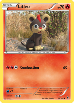 Litleo, Flashfire #18, Pokémon TCG card