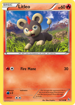 Litleo, Flashfire #19, Pokémon TCG card