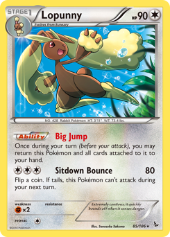 Lopunny, Flashfire #85, Pokémon TCG card