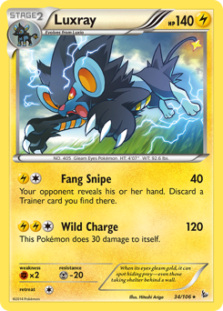Luxray, Flashfire #34, Pokémon TCG card