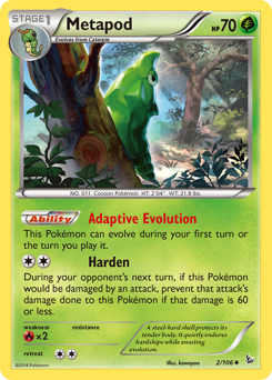 Metapod, Flashfire #2, Pokémon TCG card