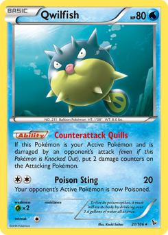 Qwilfish, Flashfire #21, Pokémon TCG card
