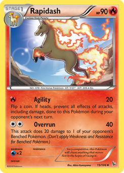Rapidash, Flashfire #15, Pokémon TCG card