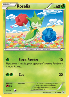 Roselia, Flashfire #8, Pokémon TCG card