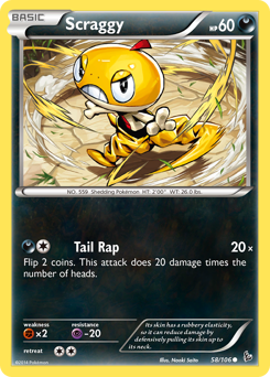 Scraggy, Flashfire #58, Pokémon TCG card