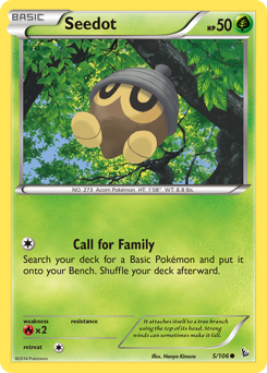 Seedot, Flashfire #5, Pokémon TCG card