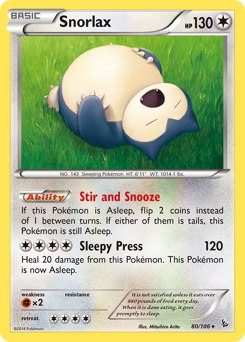Snorlax, Flashfire #80, Pokémon TCG card