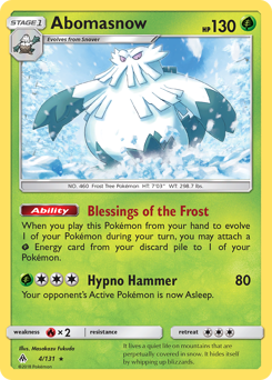 Abomasnow, Forbidden Light #4, Pokémon TCG card