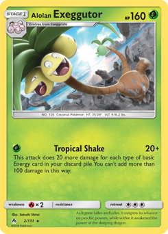 Alolan Exeggutor, Forbidden Light #2, Pokémon TCG card