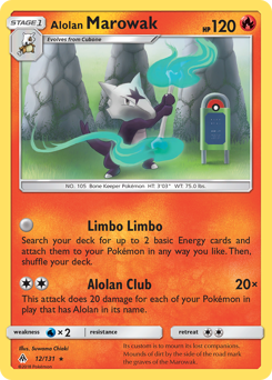 Alolan Marowak, Forbidden Light #12, Pokémon TCG card