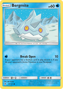 Bergmite, Forbidden Light #29, Pokémon TCG card