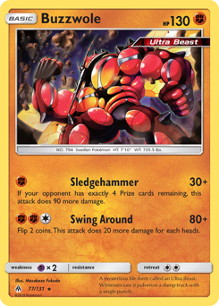 Buzzwole, Forbidden Light #77, Pokémon TCG card
