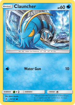 Clauncher, Forbidden Light #25, Pokémon TCG card