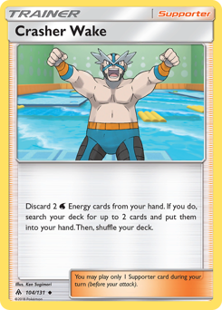 Crasher Wake, Forbidden Light #104, Pokémon TCG card