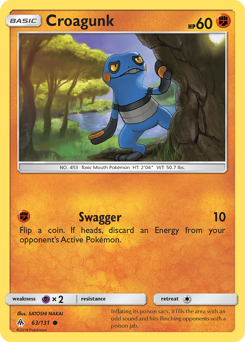 Croagunk, Forbidden Light #63, Pokémon TCG card