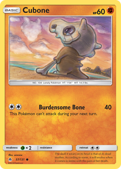 Cubone, Forbidden Light #57, Pokémon TCG card
