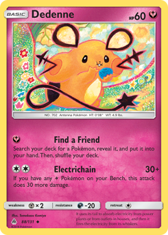 Dedenne, Forbidden Light #88, Pokémon TCG card