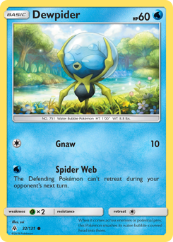 Dewpider, Forbidden Light #32, Pokémon TCG card