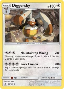 Diggersby, Forbidden Light #98, Pokémon TCG card