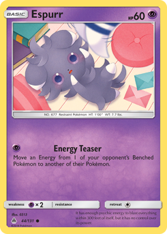 Espurr, Forbidden Light #44, Pokémon TCG card