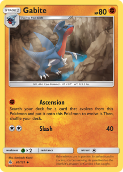 Gabite, Forbidden Light #61, Pokémon TCG card