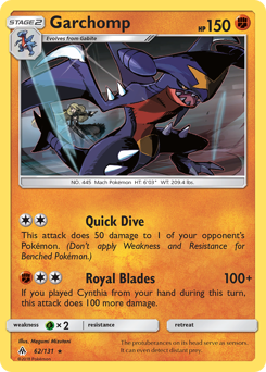 Garchomp, Forbidden Light #62, Pokémon TCG card