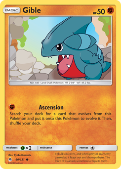 Gible, Forbidden Light #60, Pokémon TCG card