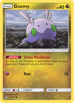 Goomy, Forbidden Light #91, Pokémon TCG card