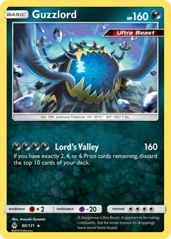 Guzzlord, Forbidden Light #80, Pokémon TCG card