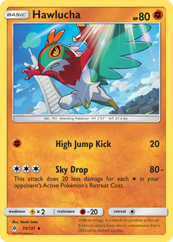 Hawlucha, Forbidden Light #70, Pokémon TCG card