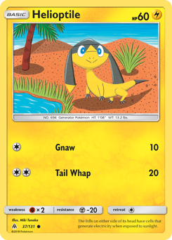 Helioptile, Forbidden Light #37, Pokémon TCG card