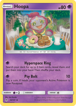 Hoopa, Forbidden Light #54, Pokémon TCG card