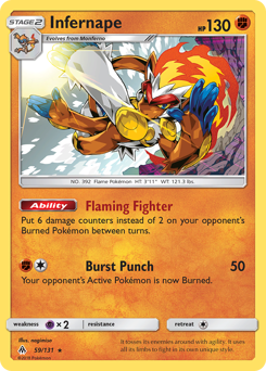 Infernape, Forbidden Light #59, Pokémon TCG card